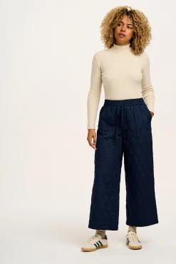 Fashion Chester - Quilted Cotton Trousers in Varsity Blue All Bottoms