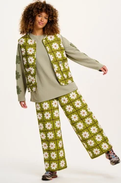 Sale Chester - Quilted Cotton Trousers in Romneya Floral Print All Bottoms