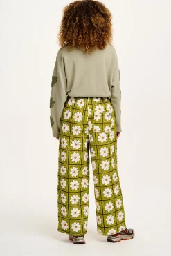 Sale Chester - Quilted Cotton Trousers in Romneya Floral Print All Bottoms