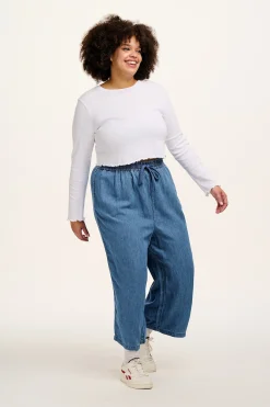 Fashion Chuck - Cotton & Hemp Trousers in Mid Wash Blue All Bottoms|Jeans