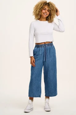 Fashion Chuck - Cotton & Hemp Trousers in Mid Wash Blue All Bottoms|Jeans