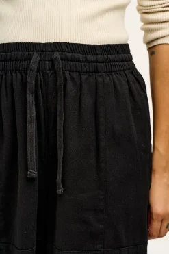 New Chuck - Wide Leg Cotton Trousers in Black All Bottoms|Trousers