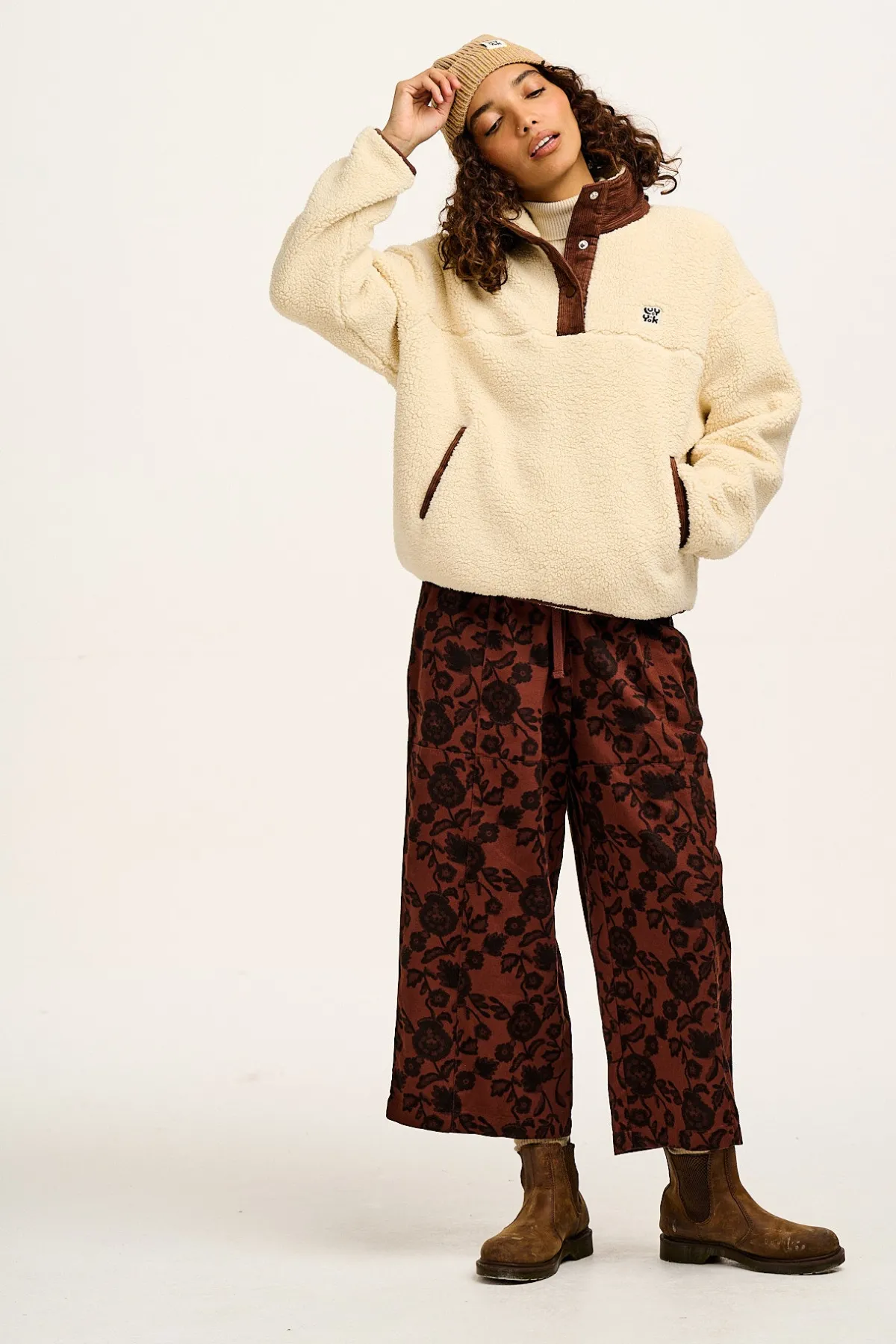 Hot Chuck - Wide Leg Cotton Trousers in Layne Print All Bottoms|Trousers
