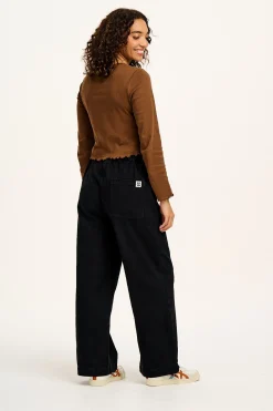 Clearance Cody - Paper Bag Jeans in Black Denim All Bottoms|Jeans