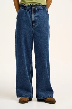 Online Cody - Paper Bag Jeans in Mid Wash Blue Denim All Bottoms|Jeans