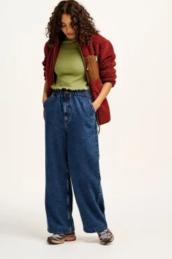 Online Cody - Paper Bag Jeans in Mid Wash Blue Denim All Bottoms|Jeans