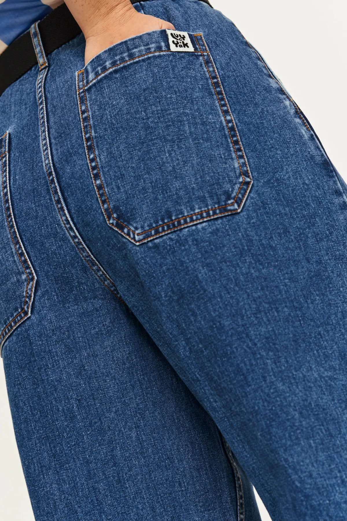 Online Cole - Baggy Wide Leg Denim Jeans in Mid Wash Blue All Bottoms|Jeans