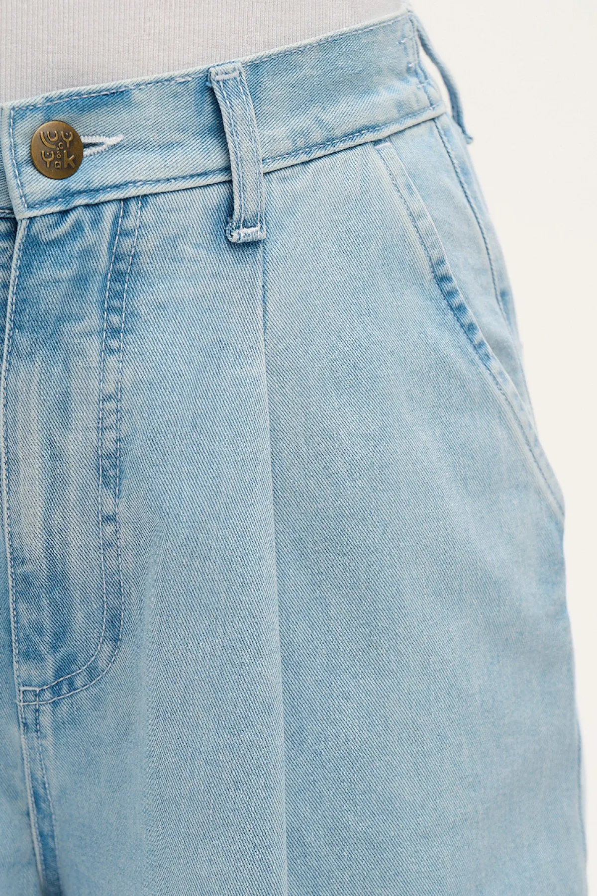 Discount Cole - Baggy Wide Leg Denim Jeans in Light Wash Blue All Bottoms|Jeans