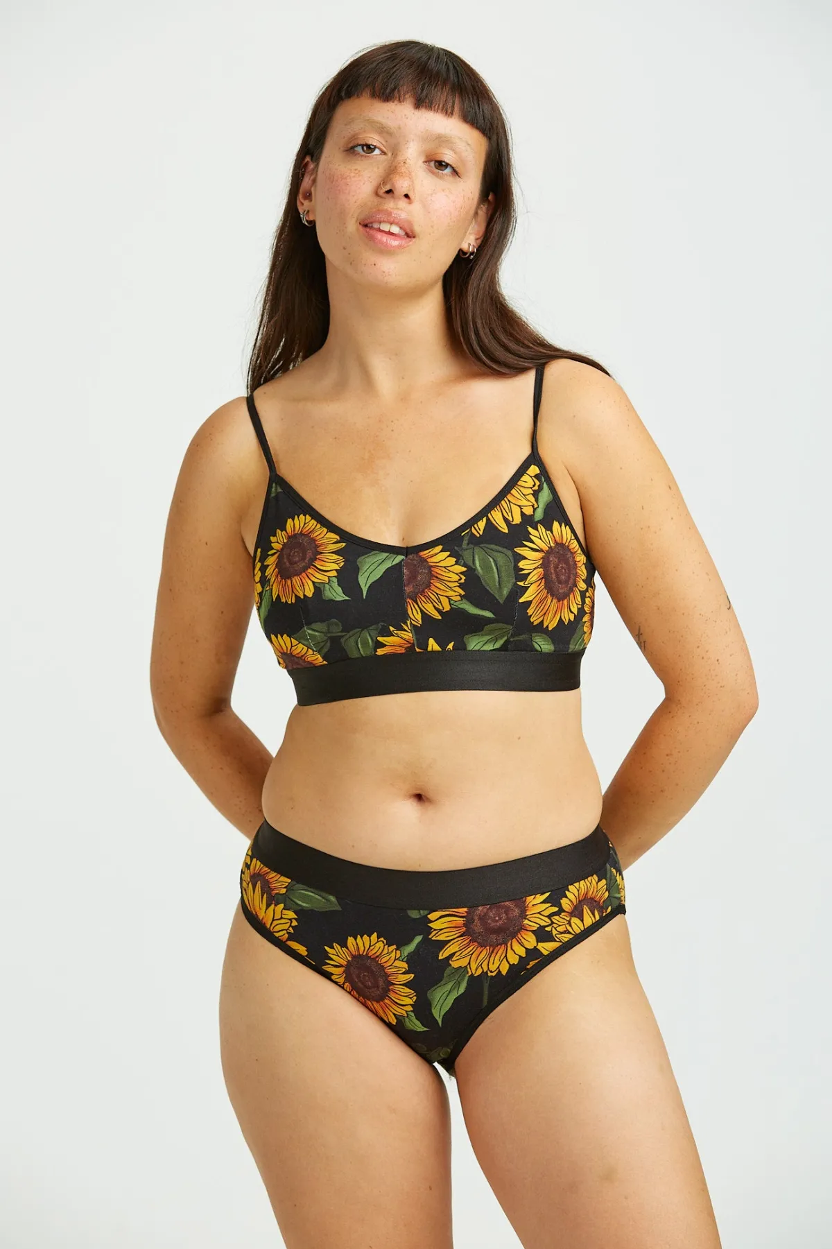 Best Cora - Cotton & Bamboo Bikini Pant in Sunflower Print All Bottoms|All Underwear