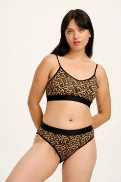 New Cora - Cotton & Bamboo Bikini Pant in Leopard Print All Bottoms|All Underwear