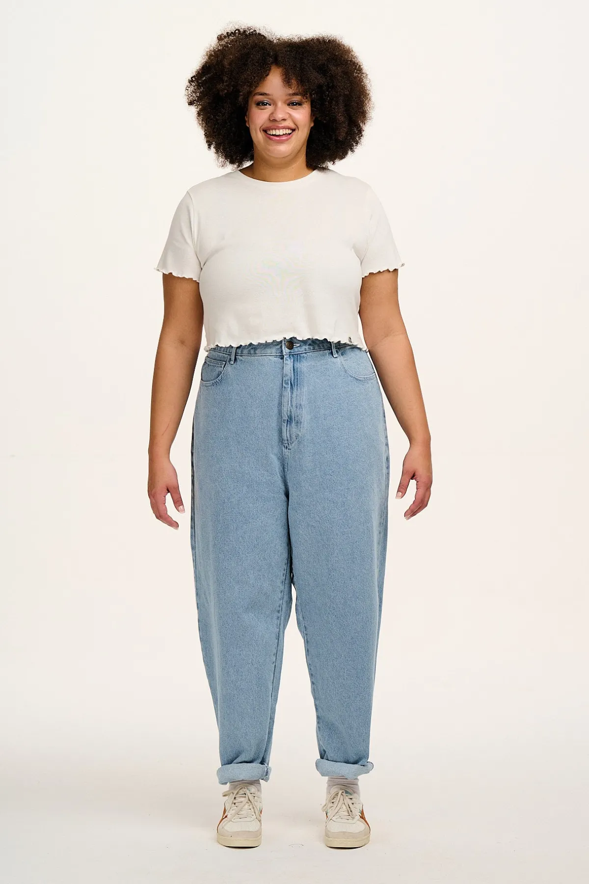 Outlet Dana - Mom Denim Jeans in Light Wash Blue All Bottoms|Jeans