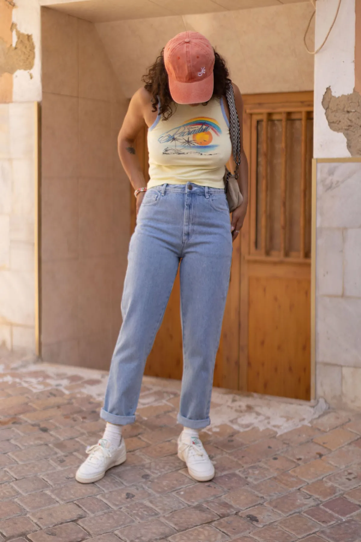 Outlet Dana - Mom Denim Jeans in Light Wash Blue All Bottoms|Jeans