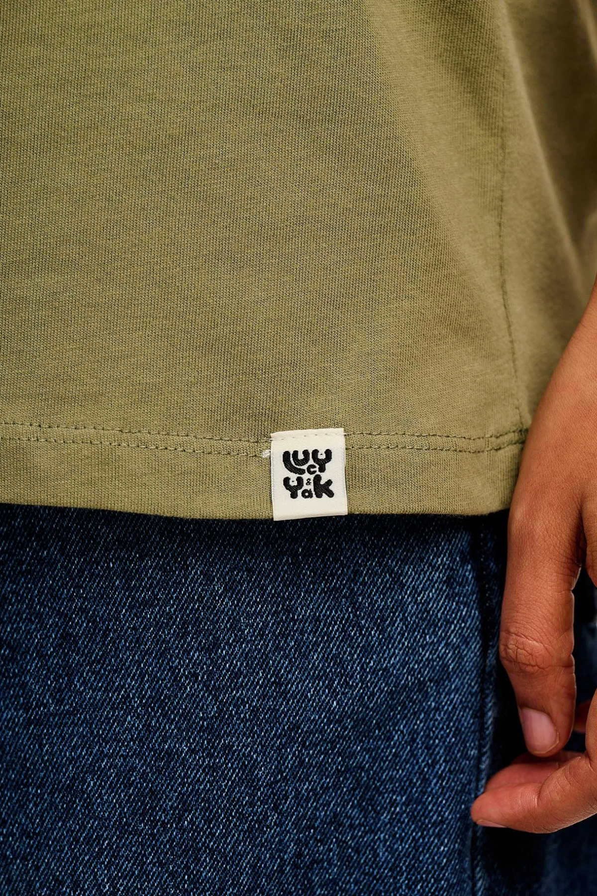 Online Denver - Cotton Tee in Khaki All Tops & Tees|Short Sleeve Tops