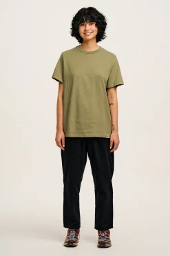 Online Denver - Cotton Tee in Khaki All Tops & Tees|Short Sleeve Tops