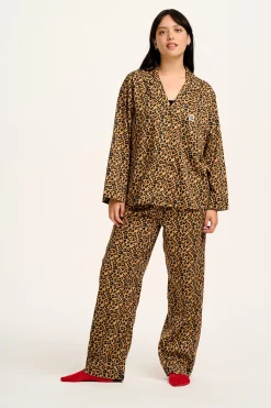Sale Dreamer - Soft Cotton Pyjama Set in Leopard Print All Nightwear