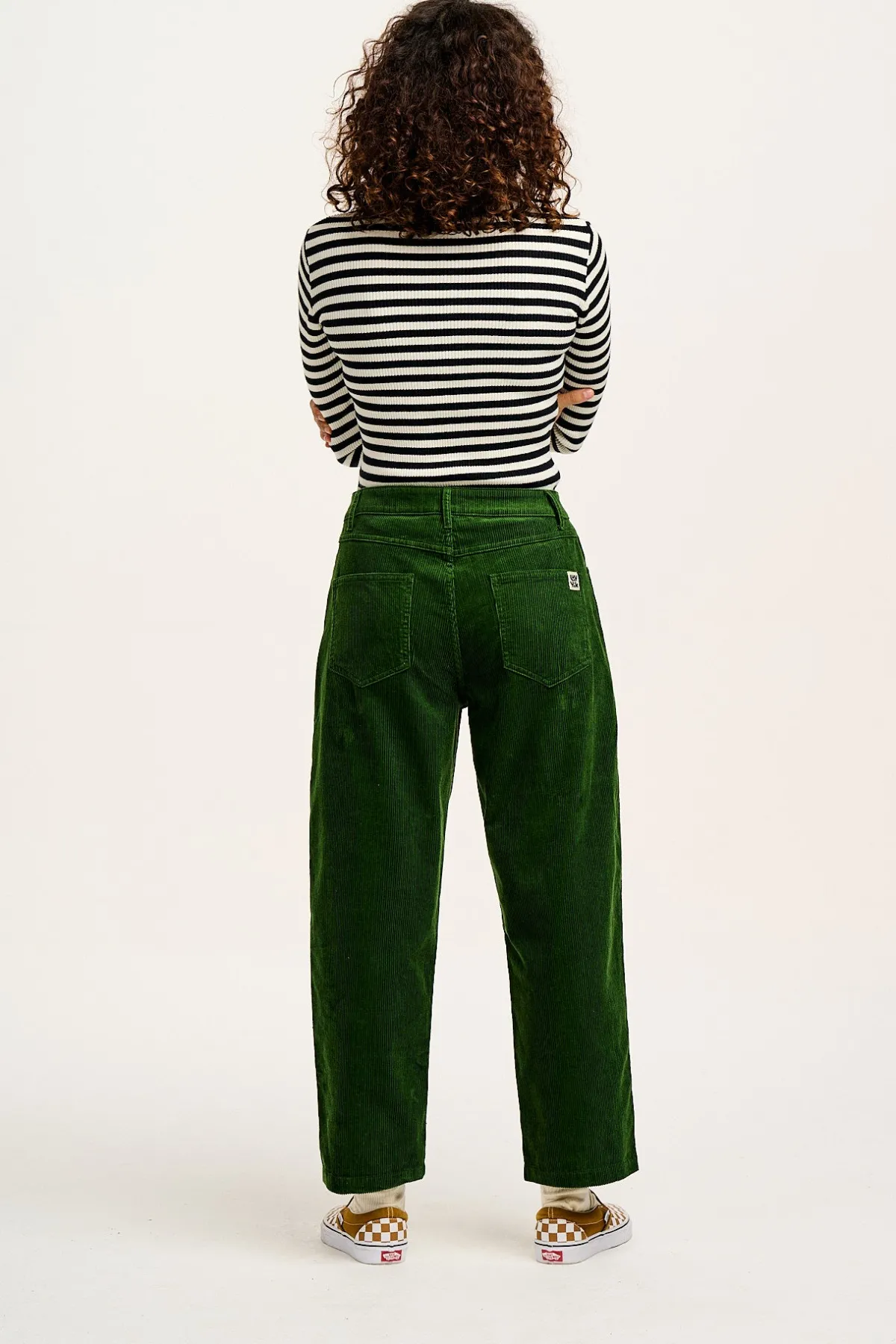 Discount Drew - Straight Leg Corduroy Trousers in Highland Green All Bottoms|Trousers