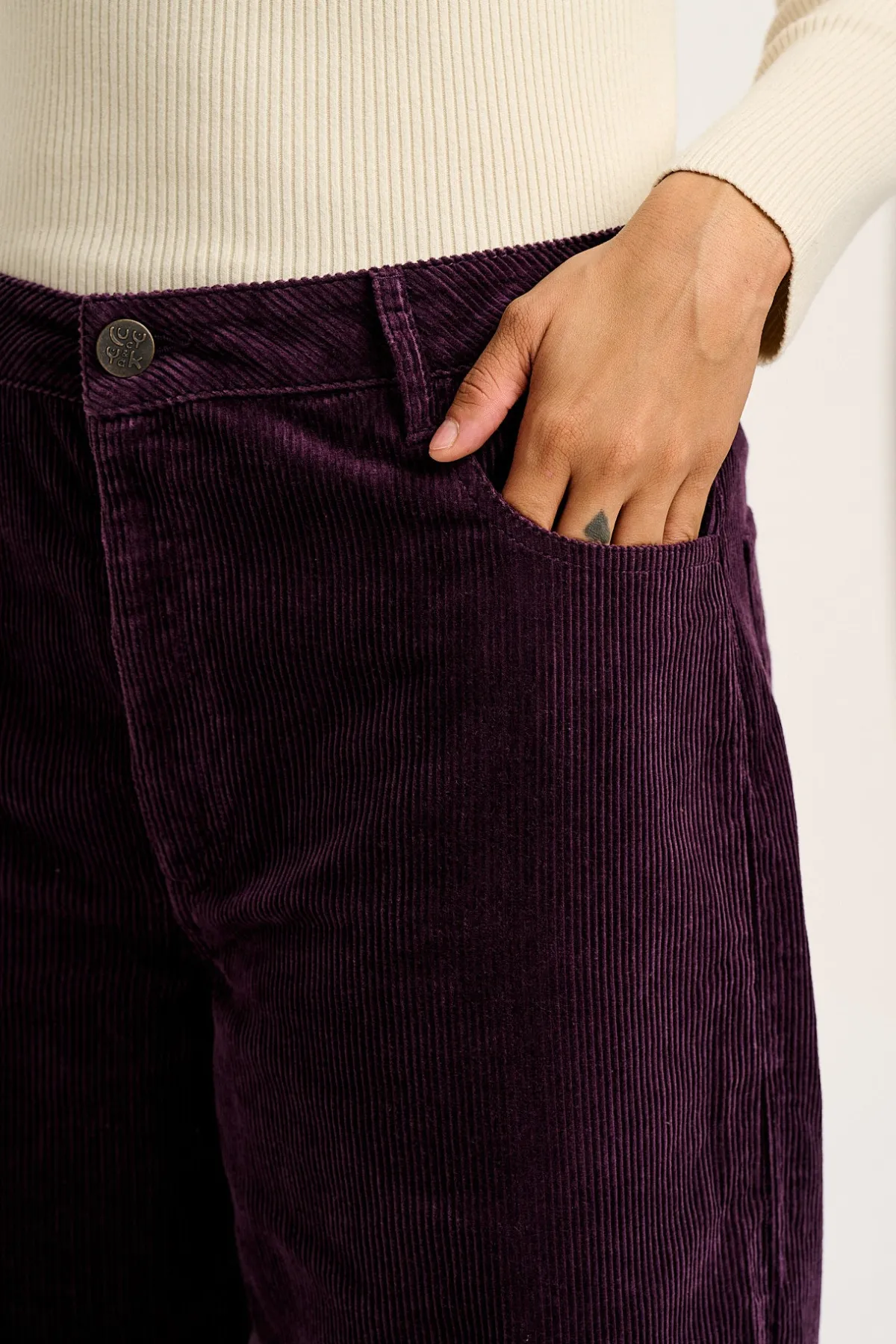 New Drew - Straight Leg Corduroy Trousers in Plum Perfect All Bottoms|Trousers