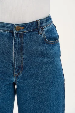 Hot Drew - Straight Leg Denim Jeans in Mid Wash Blue All Bottoms|Tall Range