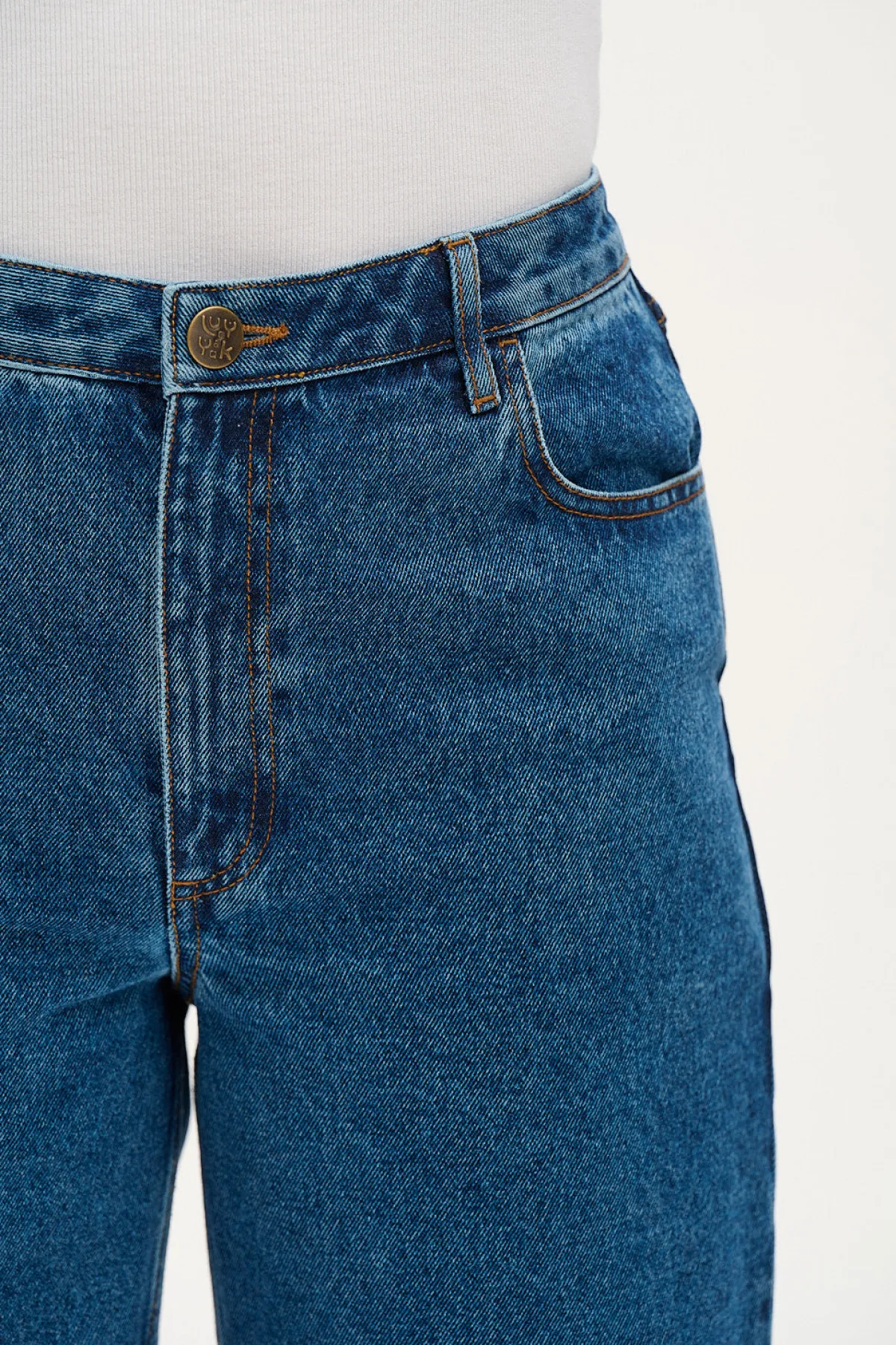 Hot Drew - Straight Leg Denim Jeans in Mid Wash Blue All Bottoms|Tall Range