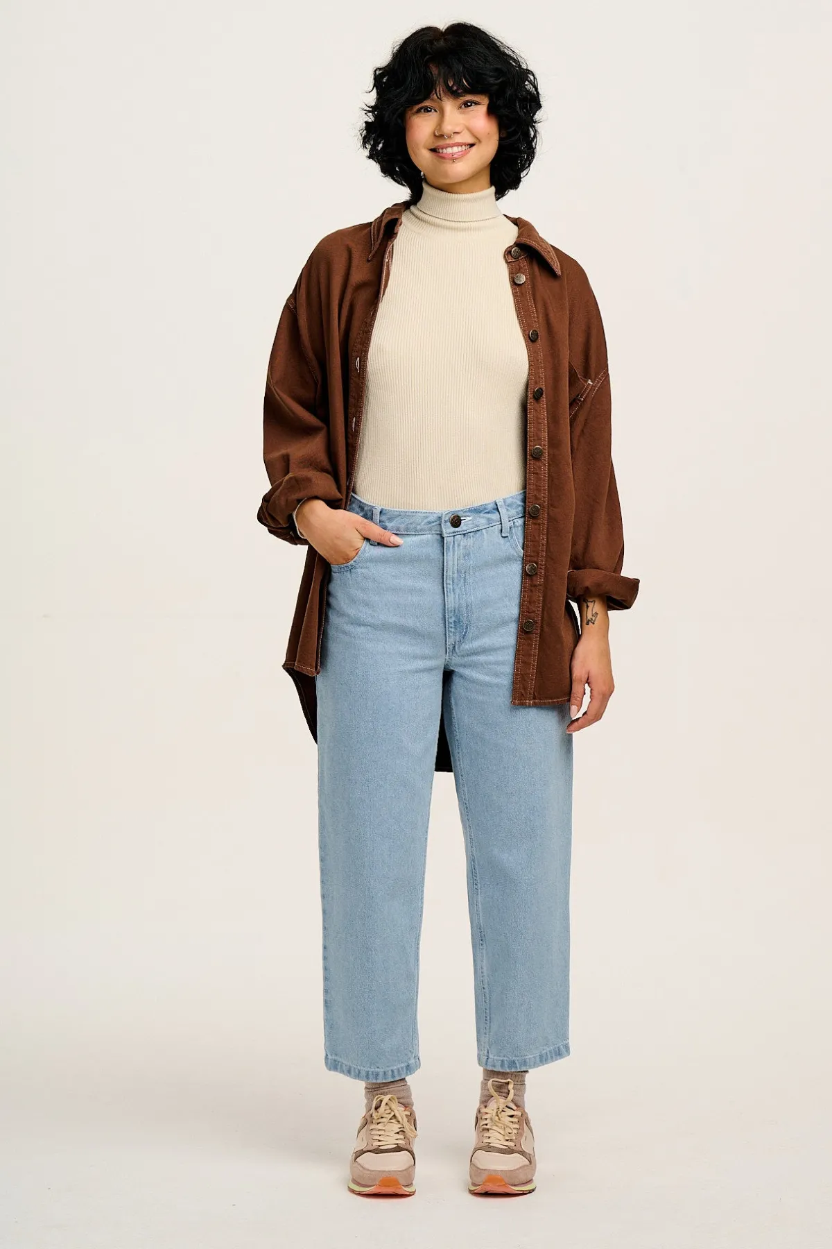 Online Drew - Straight Leg Denim Jeans in Light Wash Blue All Bottoms|Jeans
