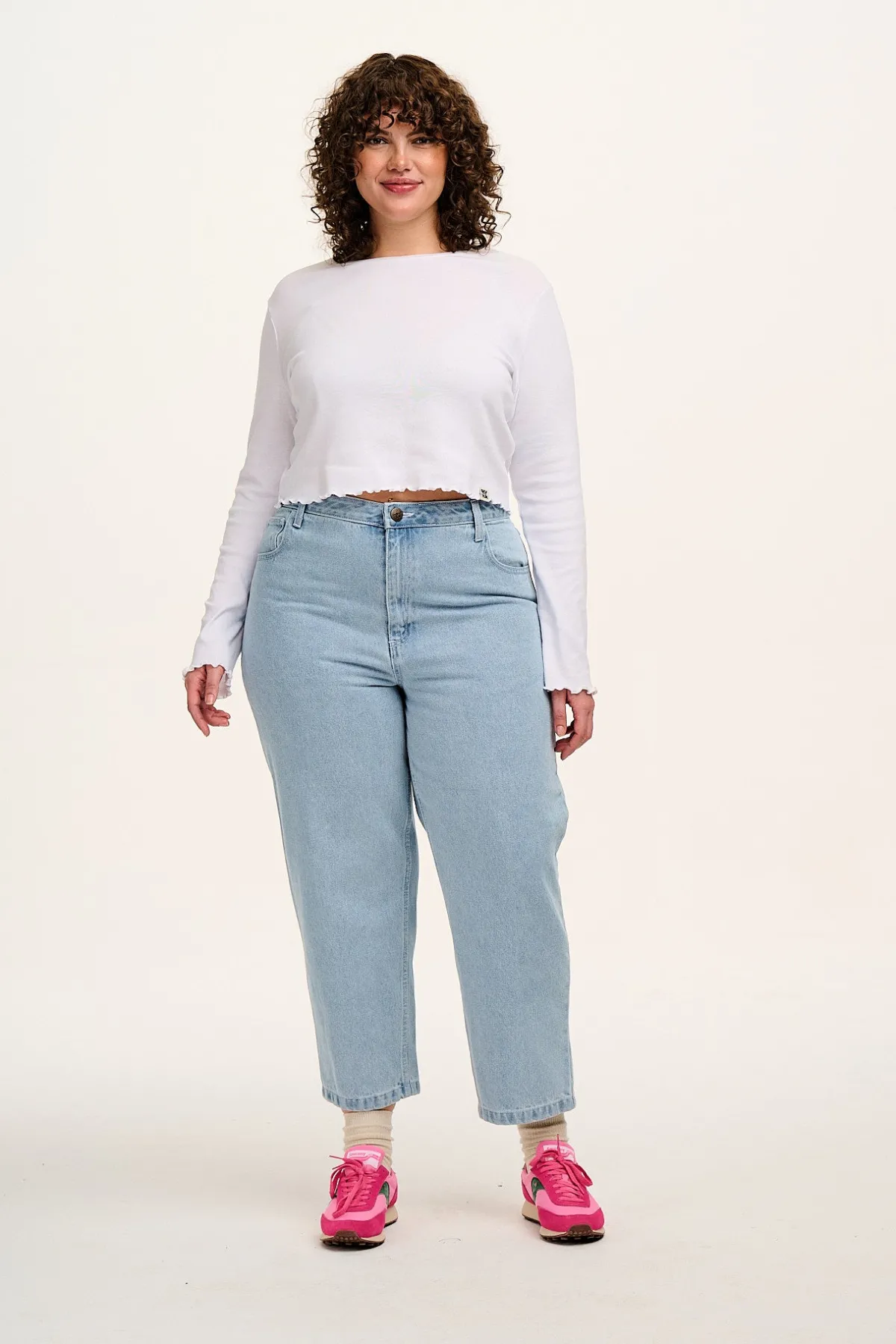 Online Drew - Straight Leg Denim Jeans in Light Wash Blue All Bottoms|Jeans