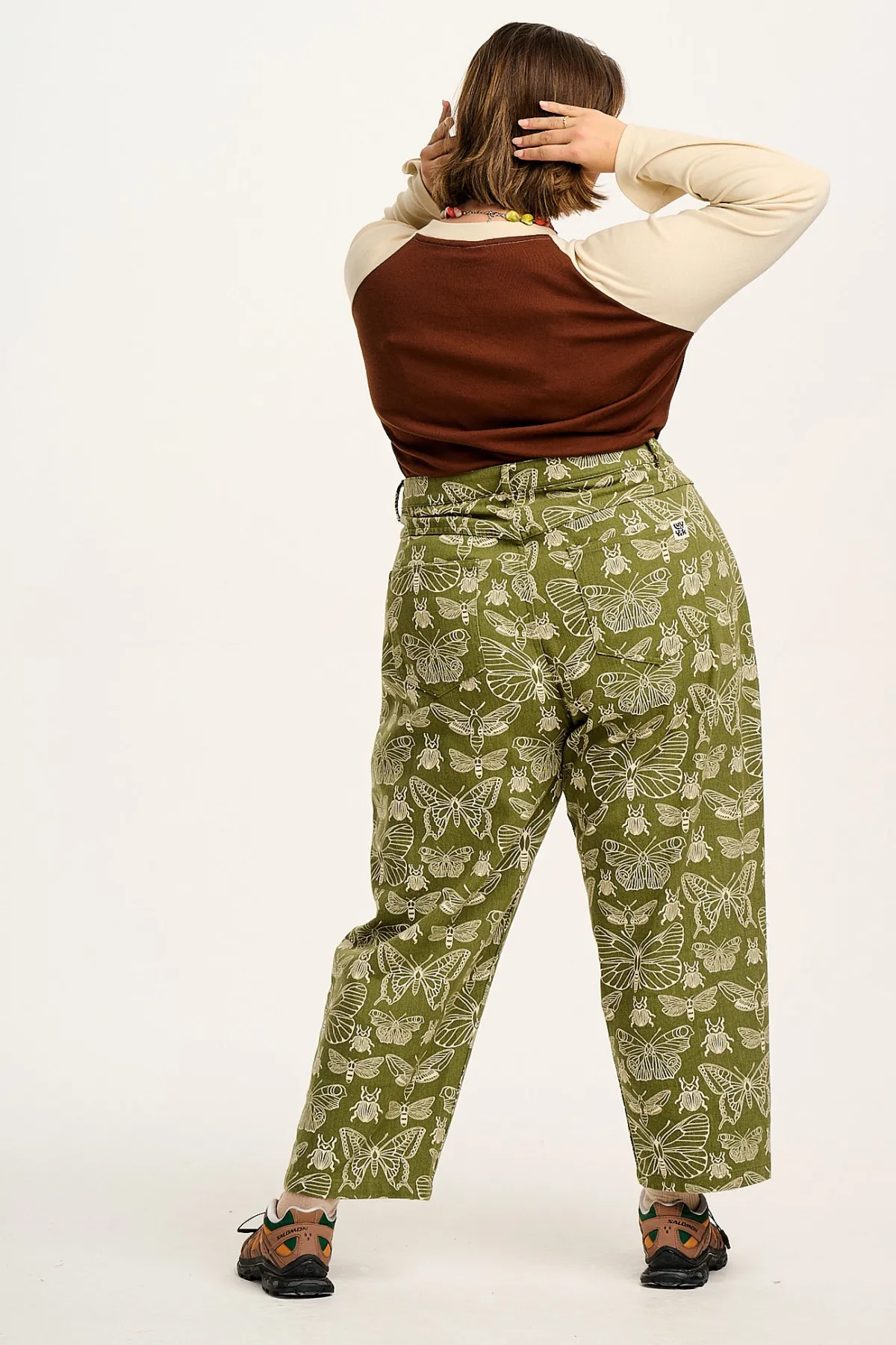 Online Drew - Straight Leg Twill Trousers in Papilio Print All Bottoms|Trousers