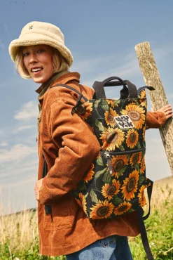 New Dylan - Canvas Backpack in Sunflower Print Bags & Purses