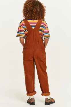 Hot Easton - Corduroy Dungarees in Caramel Brown All Dungarees|Easton - 90S Skater