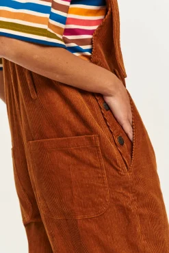 Hot Easton - Corduroy Dungarees in Caramel Brown All Dungarees|Easton - 90S Skater