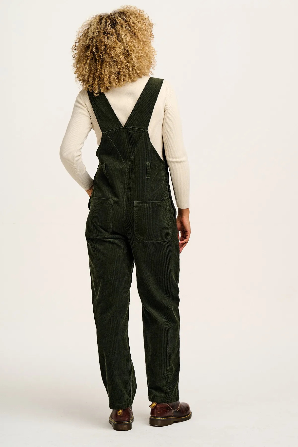 Fashion Easton - Corduroy Dungarees in Dark Olive Green All Dungarees|Easton - 90S Skater