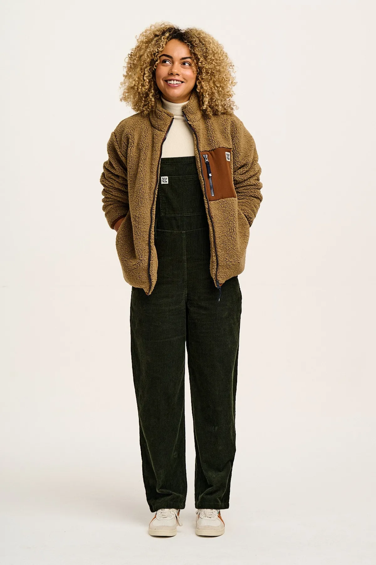 Fashion Easton - Corduroy Dungarees in Dark Olive Green All Dungarees|Easton - 90S Skater
