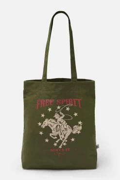 Outlet Felix - Cotton Tote Bag with Free Spirit Print All Accessories|Bags & Purses