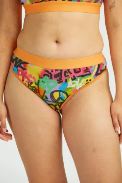 Fashion Fleur - Cotton & Bamboo Thong in Graffiti Print All Underwear