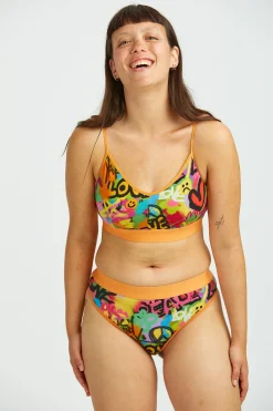 Fashion Fleur - Cotton & Bamboo Thong in Graffiti Print All Underwear