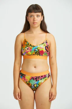 Fashion Fleur - Cotton & Bamboo Thong in Graffiti Print All Underwear