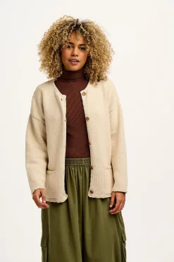 Fashion Frederika - Heavy Knit Cardigan in Frappe Cream All Outerwear & Knitwear|Knitwear
