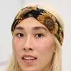 Outlet Hallie - Twist Top Cotton Headband in Sunflower Print Hats & Hair