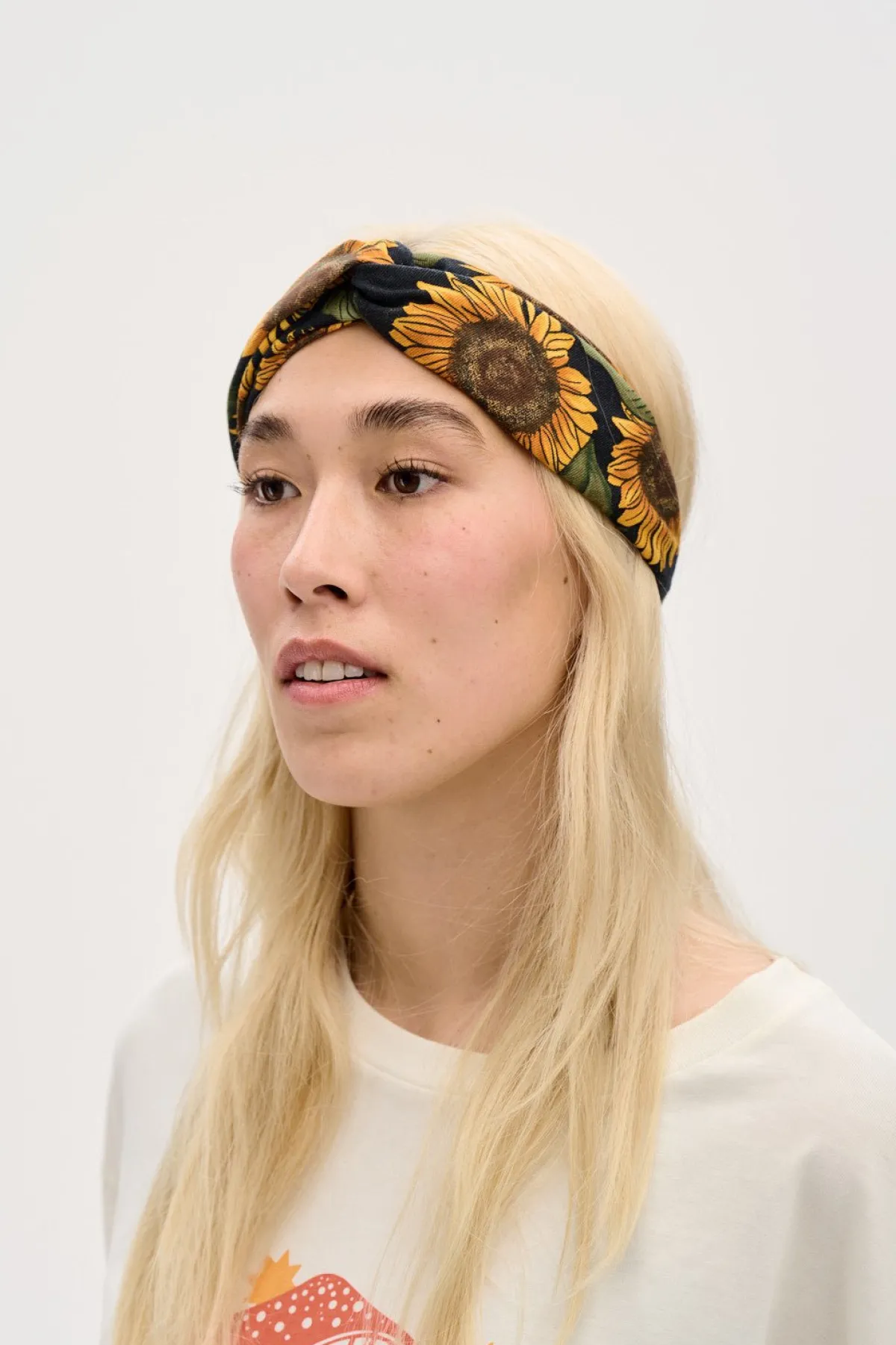 Outlet Hallie - Twist Top Cotton Headband in Sunflower Print Hats & Hair