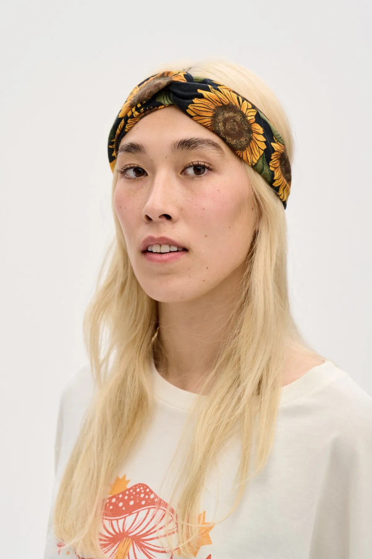 Outlet Hallie - Twist Top Cotton Headband in Sunflower Print Hats & Hair