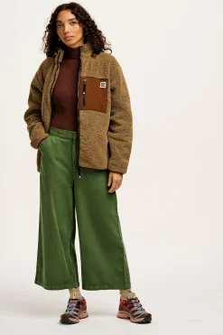 Hot Halston - Wide leg Cotton & Hemp Trousers in Highland Green All Bottoms