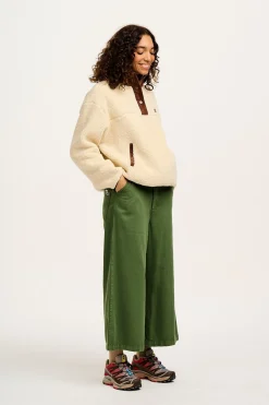 Hot Halston - Wide leg Cotton & Hemp Trousers in Highland Green All Bottoms