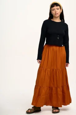 New Hansel - Long Sleeve Cotton Top in Black All Tops & Tees|Cropped Tops