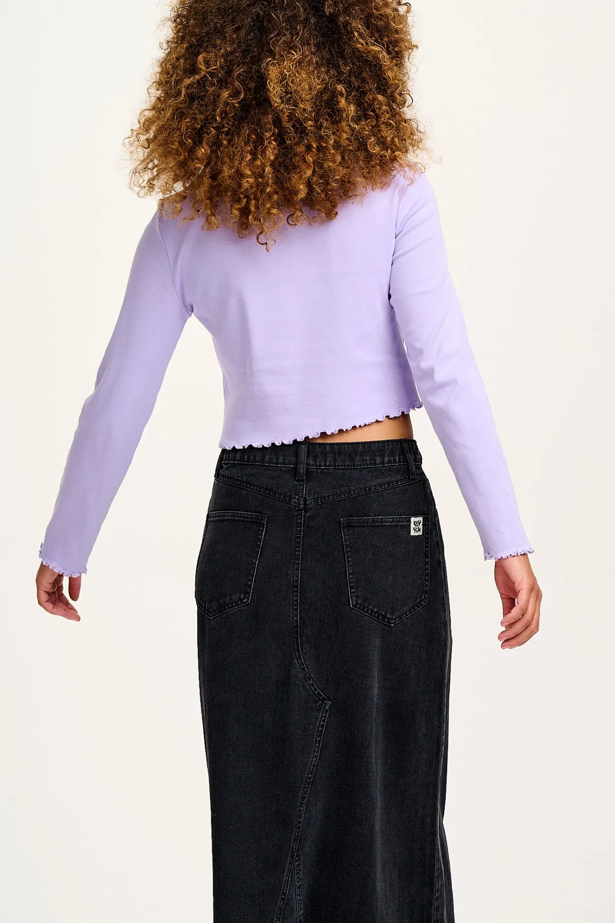 Online Hansel - Long Sleeve Cotton Top in Lilac All Tops & Tees|Cropped Tops