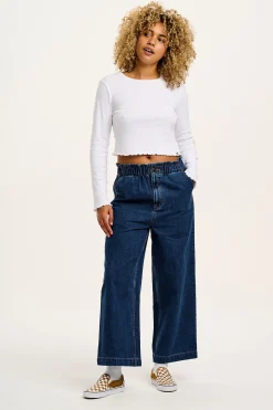 Hot Hansel - Long Sleeve Cotton Top in White All Tops & Tees|Cropped Tops