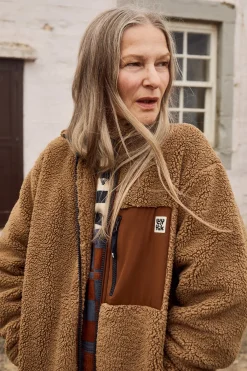 Fashion Harper - Borg Fleece Jacket in Mocha Chocca Latte Brown All Outerwear & Knitwear|Fleeces