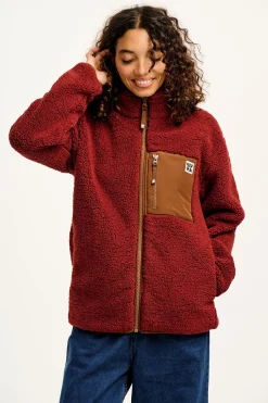 Clearance Harper - Borg Fleece Jacket in Jasper Red All Outerwear & Knitwear|Fleeces