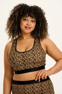 Discount Iona - Racer Back Cotton & Bamboo Crop Top in Leopard Print All Tops & Tees|All Underwear