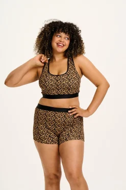 Discount Iona - Racer Back Cotton & Bamboo Crop Top in Leopard Print All Tops & Tees|All Underwear