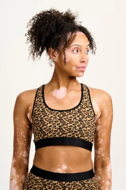 Discount Iona - Racer Back Cotton & Bamboo Crop Top in Leopard Print All Tops & Tees|All Underwear