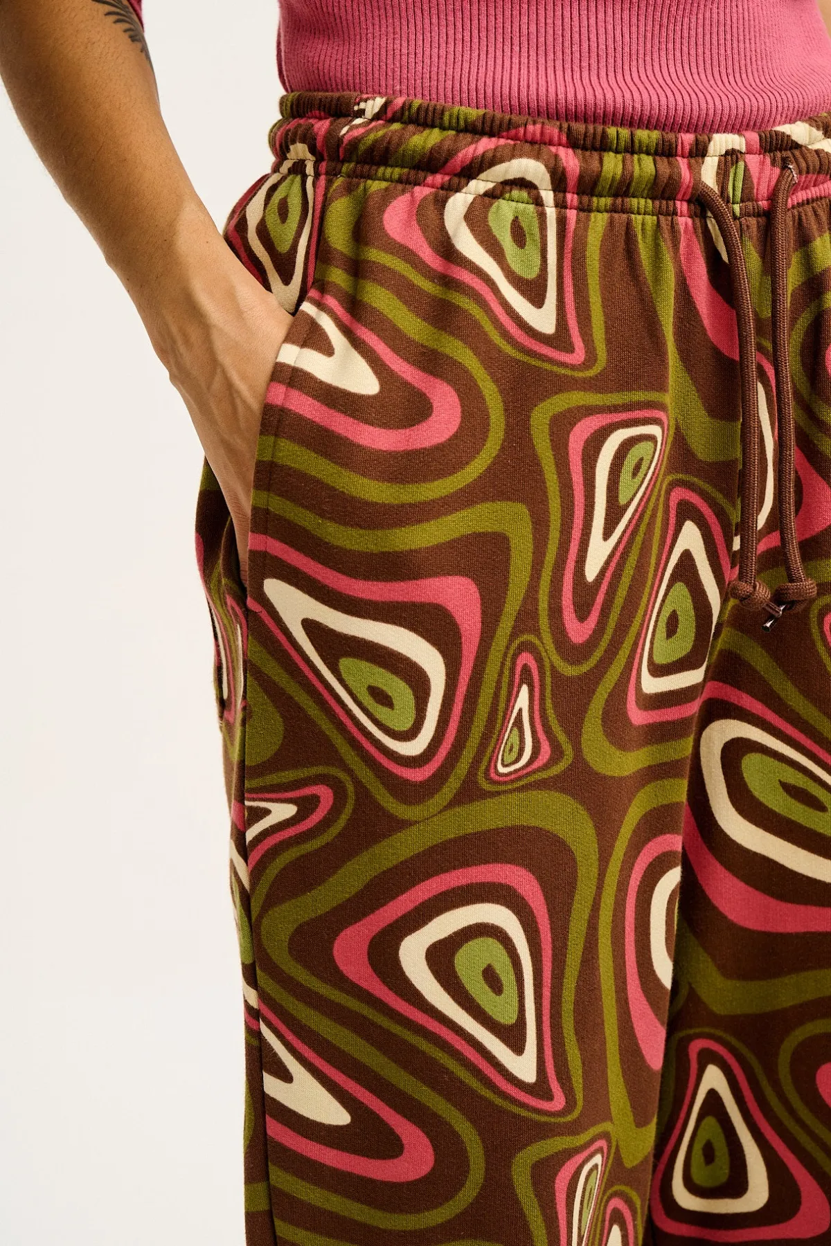 Sale Jamie - Joggers in Brown Yosemite Print All Bottoms|Joggers